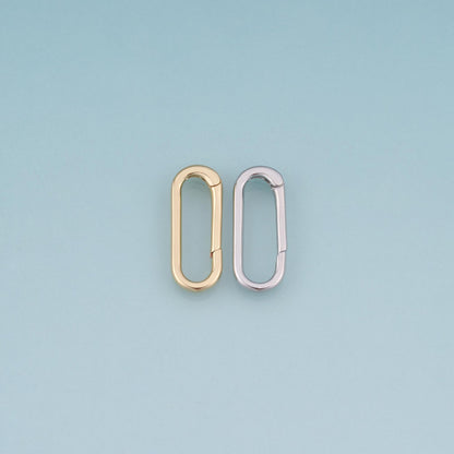18K Gold Filled Oval Spring Clasp Pendant,Minimalist Charm Bracelet Necklace for DIY Jewelry Making Supply