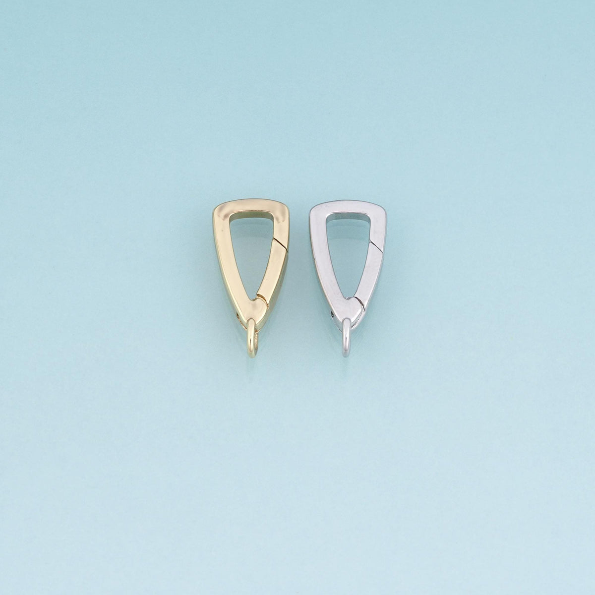 18K Gold Filled Triangle Spring Clasp Connector,Minimalist Connector Bracelet Necklace for DIY Jewelry Making Supply