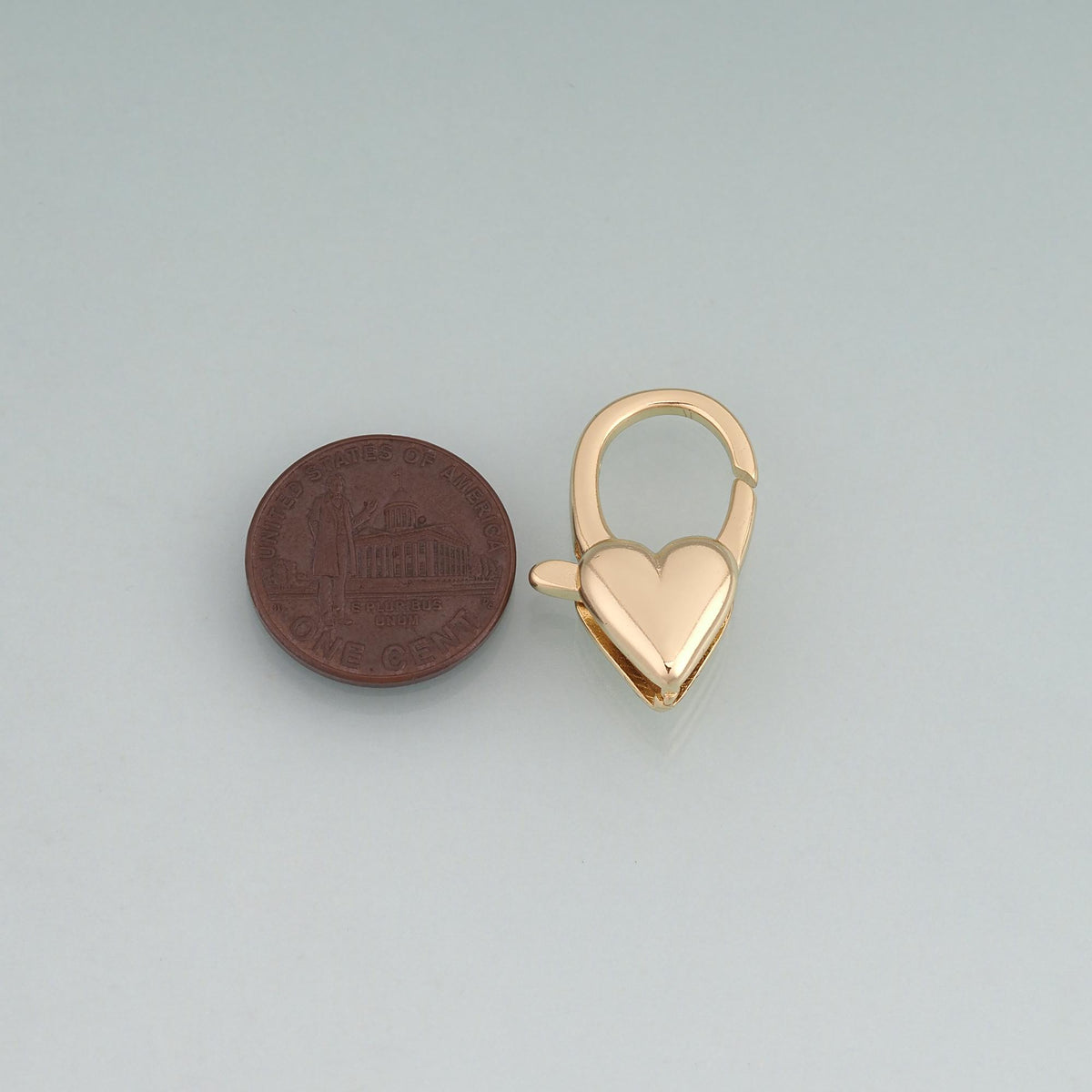 18K Gold Filled Heart Spring Clasp Pendant,Minimalist Clasp Charm Bracelet Necklace for DIY Jewelry Making Supply