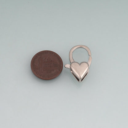 18K Gold Filled Heart Spring Clasp Pendant,Minimalist Clasp Charm Bracelet Necklace for DIY Jewelry Making Supply