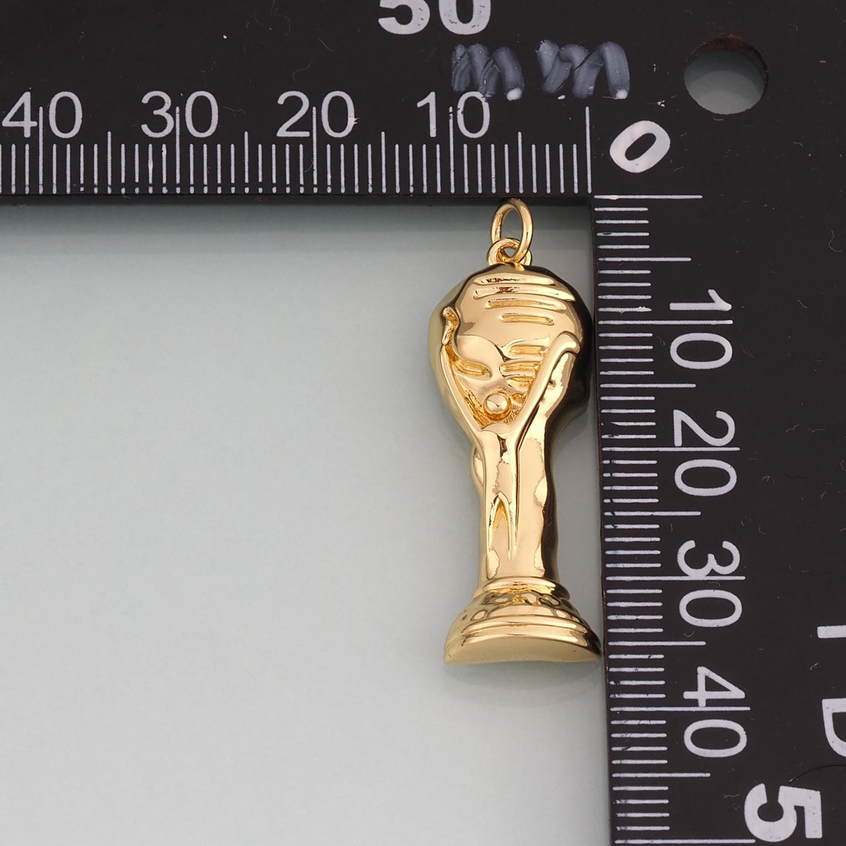 18K Gold Filled Soccer World Cup Trophy Pendant,Football Championship Charm Bracelet Necklace for DIY Jewelry Making Supply