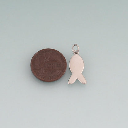 18K Gold Filled Fish Pendant,Minimalist Charm Bracelet Necklace for DIY Jewelry Making Supply