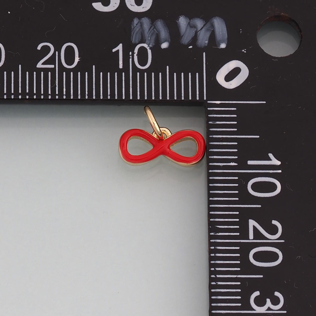 18K Gold Filled Enamel Infinity Symbol Pendant,Minimalist Charm Bracelet Necklace for DIY Jewelry Making Supply