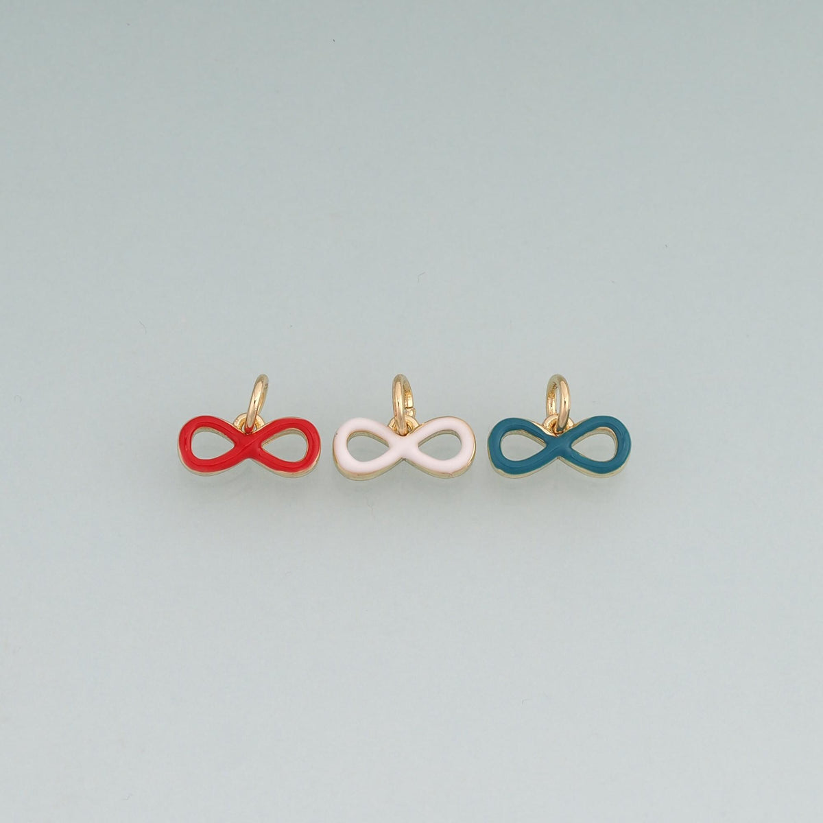 18K Gold Filled Enamel Infinity Symbol Pendant,Minimalist Charm Bracelet Necklace for DIY Jewelry Making Supply