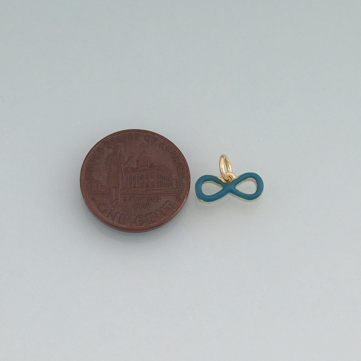 18K Gold Filled Enamel Infinity Symbol Pendant,Minimalist Charm Bracelet Necklace for DIY Jewelry Making Supply