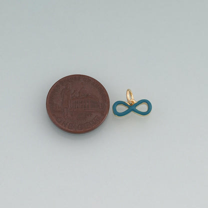 18K Gold Filled Enamel Infinity Symbol Pendant,Minimalist Charm Bracelet Necklace for DIY Jewelry Making Supply