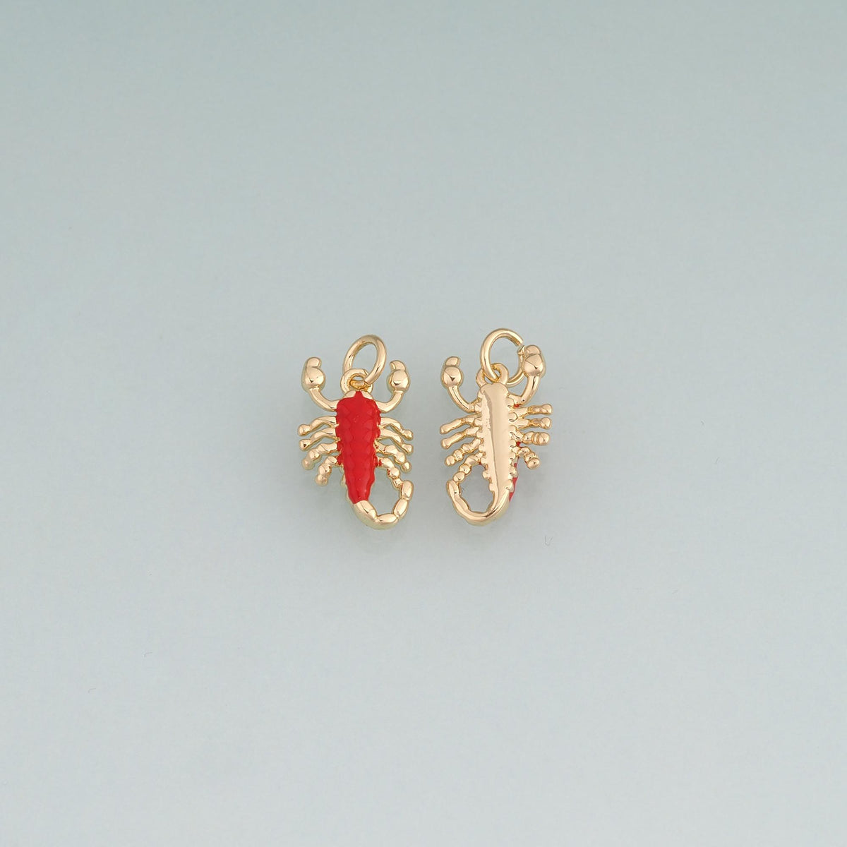 18K Gold Filled Enamel Scorpion Pendant,Insect Charm Bracelet Necklace for DIY Jewelry Making Supply