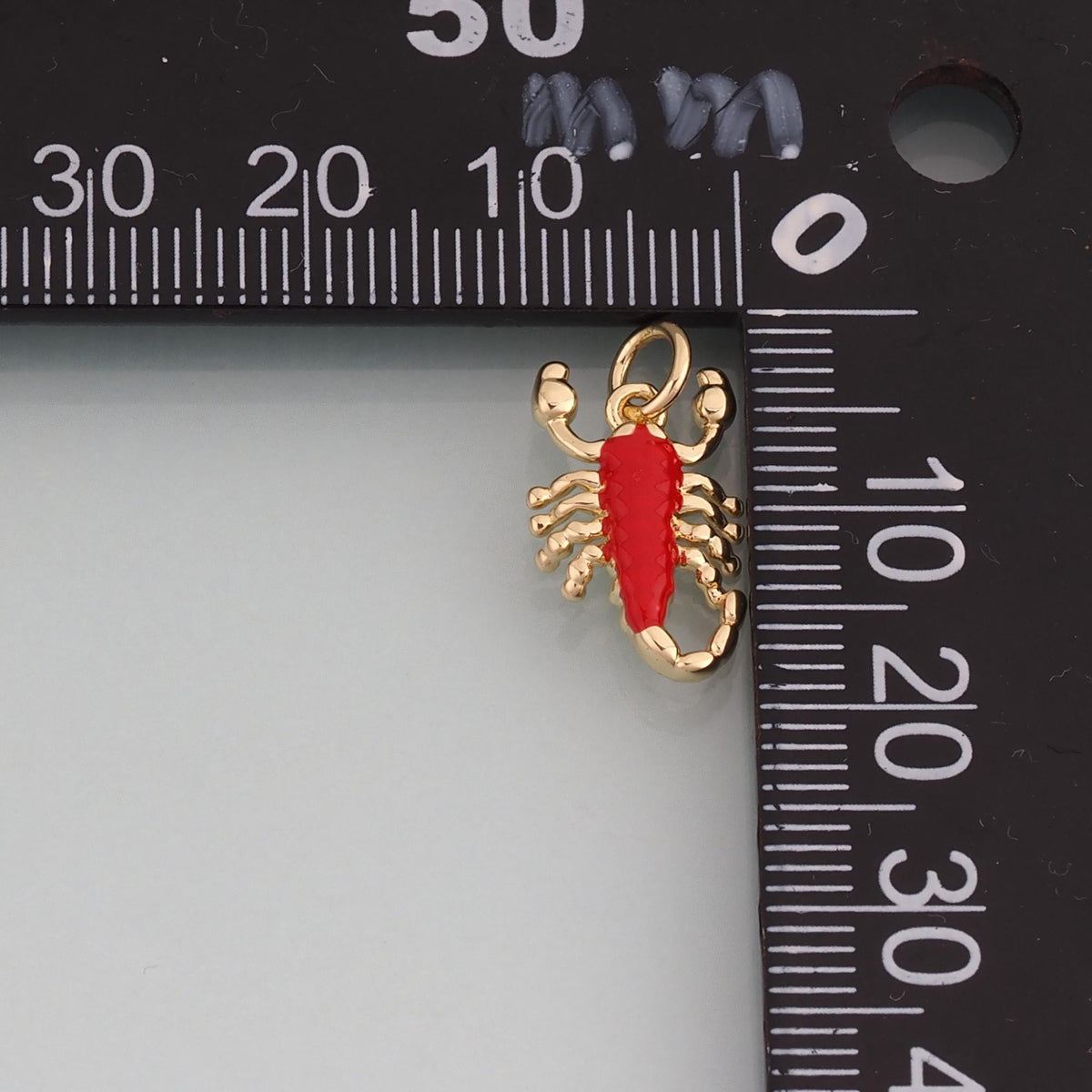 18K Gold Filled Enamel Scorpion Pendant,Insect Charm Bracelet Necklace for DIY Jewelry Making Supply