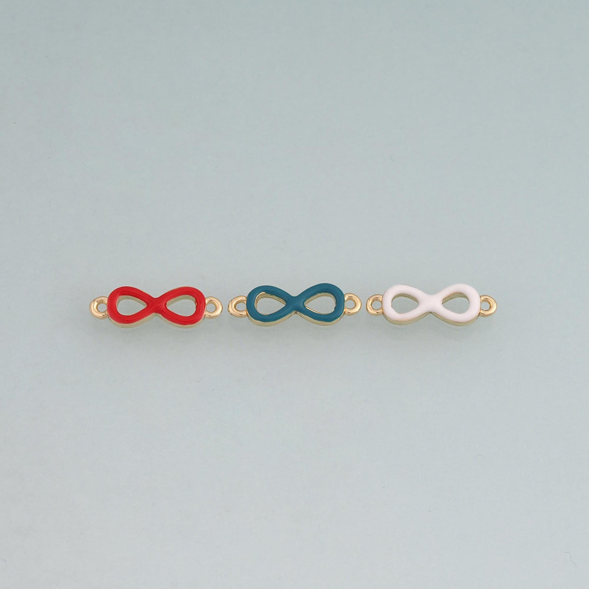 18K Gold Filled Enamel Infinity Symbol Connector,Minimalist Charm Bracelet Necklace for DIY Jewelry Making Supply