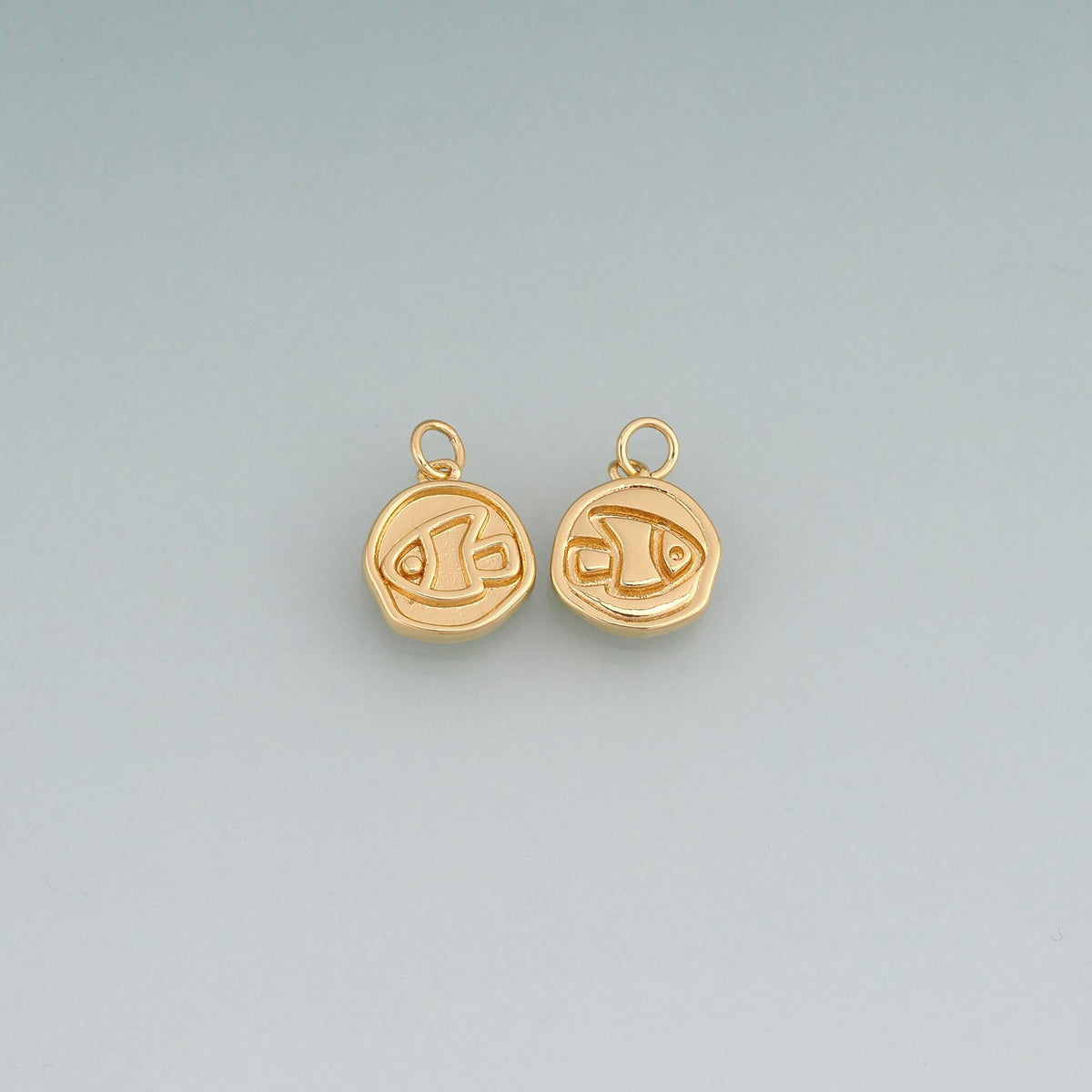 18K Gold Filled Relief Line Fish  Pendant,Minimalist Charm Bracelet Necklace for DIY Jewelry Making Supply
