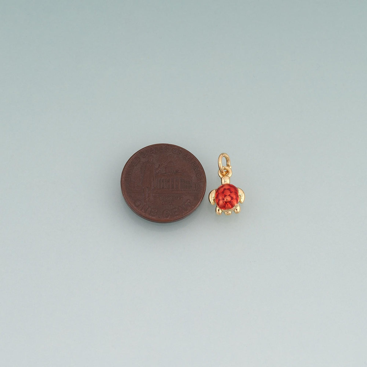 18K Gold Filled Enamel Turtle Pendant,Ocean Charm Bracelet Necklace for DIY Jewelry Making Supply
