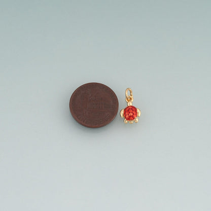 18K Gold Filled Enamel Turtle Pendant,Ocean Charm Bracelet Necklace for DIY Jewelry Making Supply