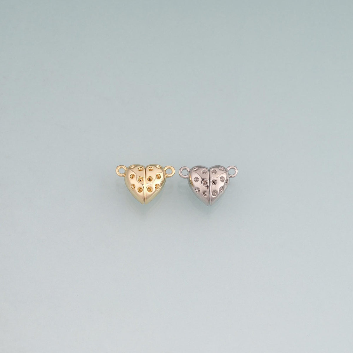 18K Gold Filled Magnetic Heart Connector,Minimalist Connector Charm Bracelet Necklace for DIY Jewelry Making Supply
