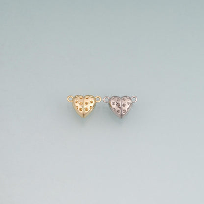 18K Gold Filled Magnetic Heart Connector,Minimalist Connector Charm Bracelet Necklace for DIY Jewelry Making Supply