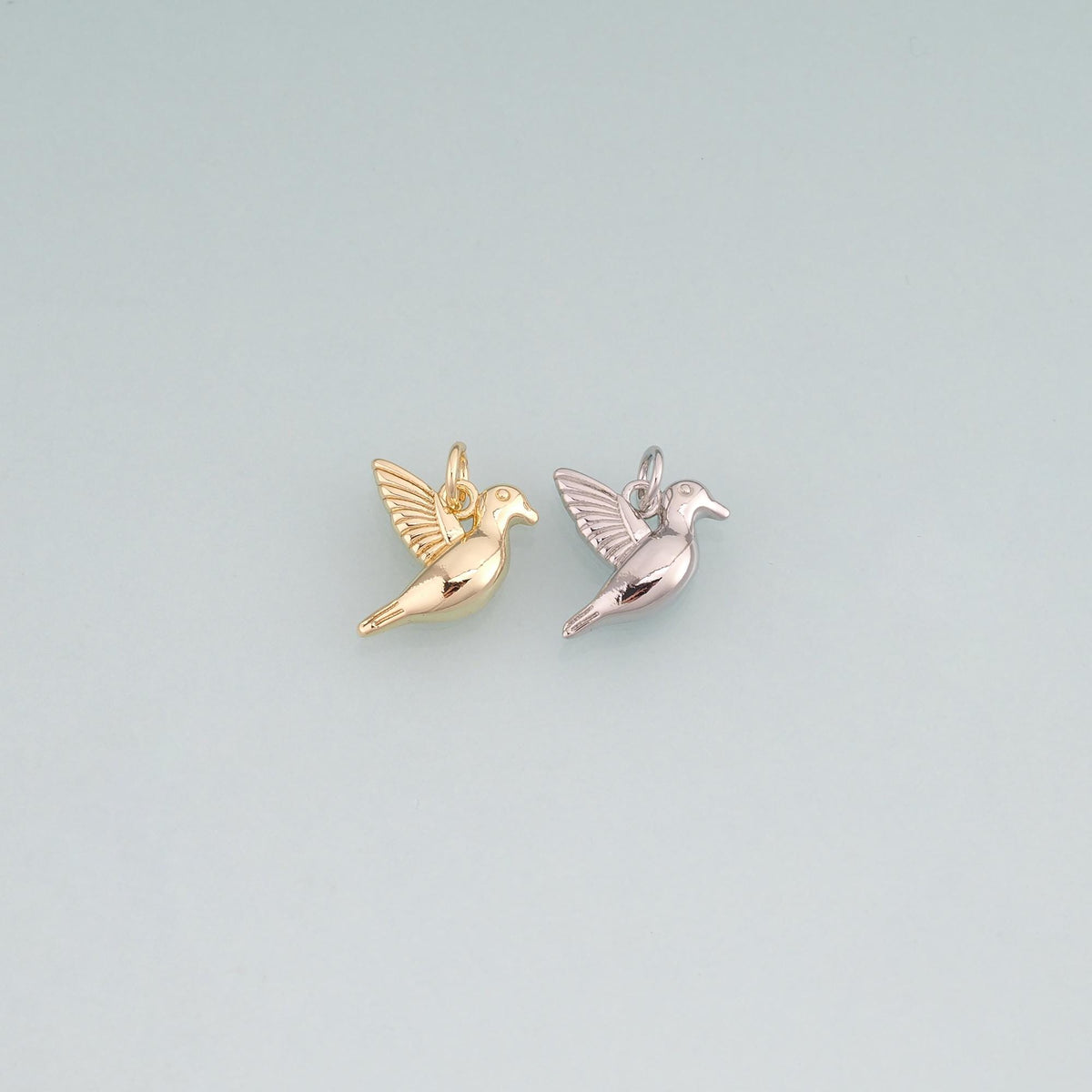 18K Gold Filled Pigeon Pendant,Minimalist Charm Bracelet Necklace for DIY Jewelry Making Supply