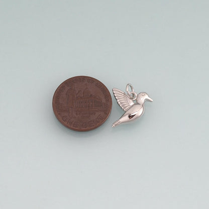 18K Gold Filled Pigeon Pendant,Minimalist Charm Bracelet Necklace for DIY Jewelry Making Supply