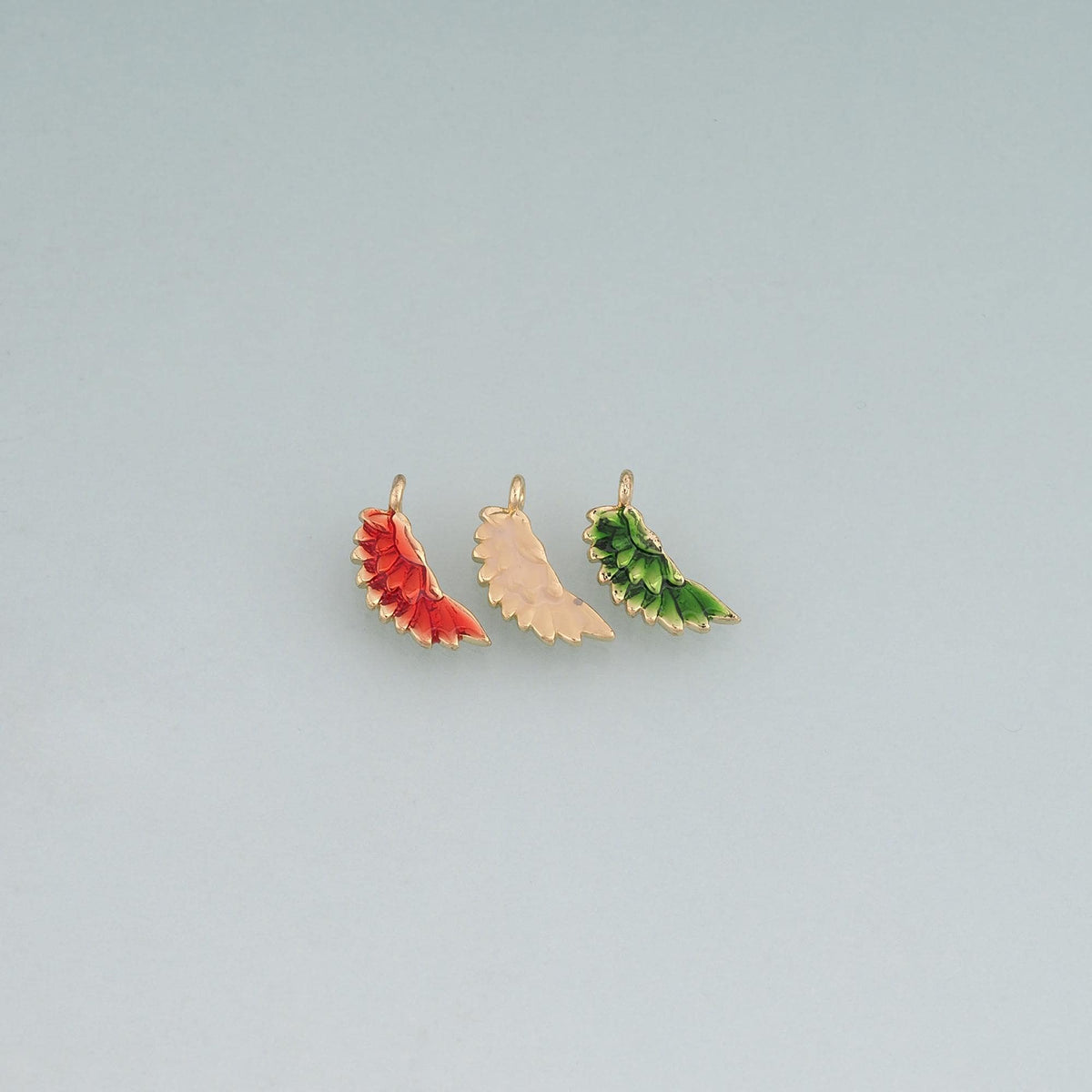 18K Gold Filled Enamel Wing Pendant,Minimalist Charm Bracelet Necklace for DIY Jewelry Making Supply