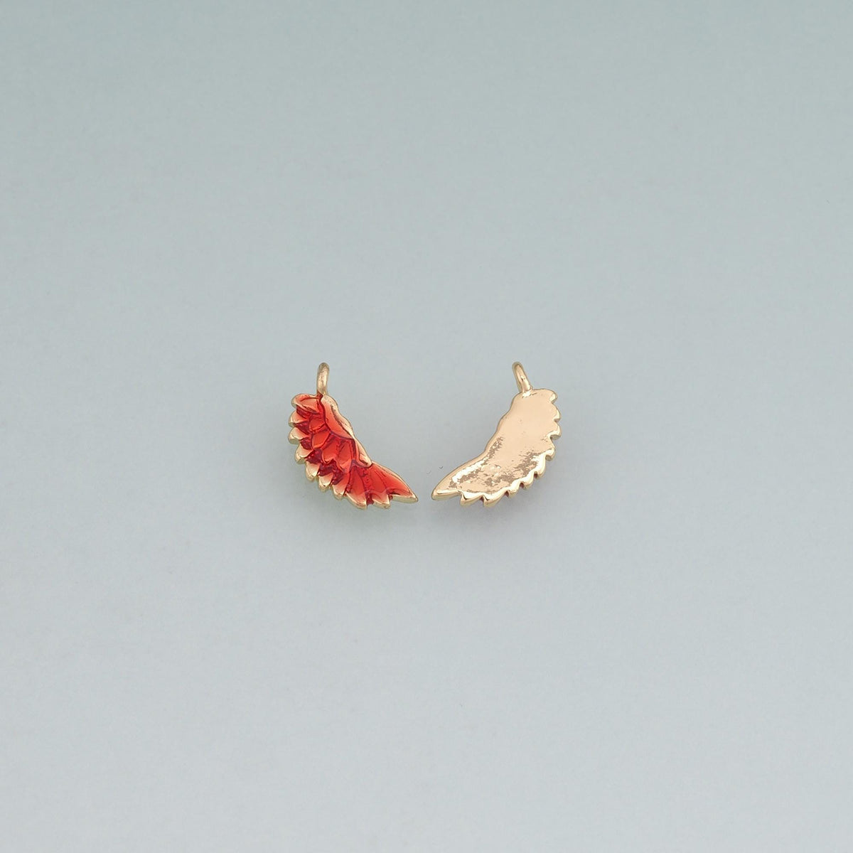 18K Gold Filled Enamel Wing Pendant,Minimalist Charm Bracelet Necklace for DIY Jewelry Making Supply
