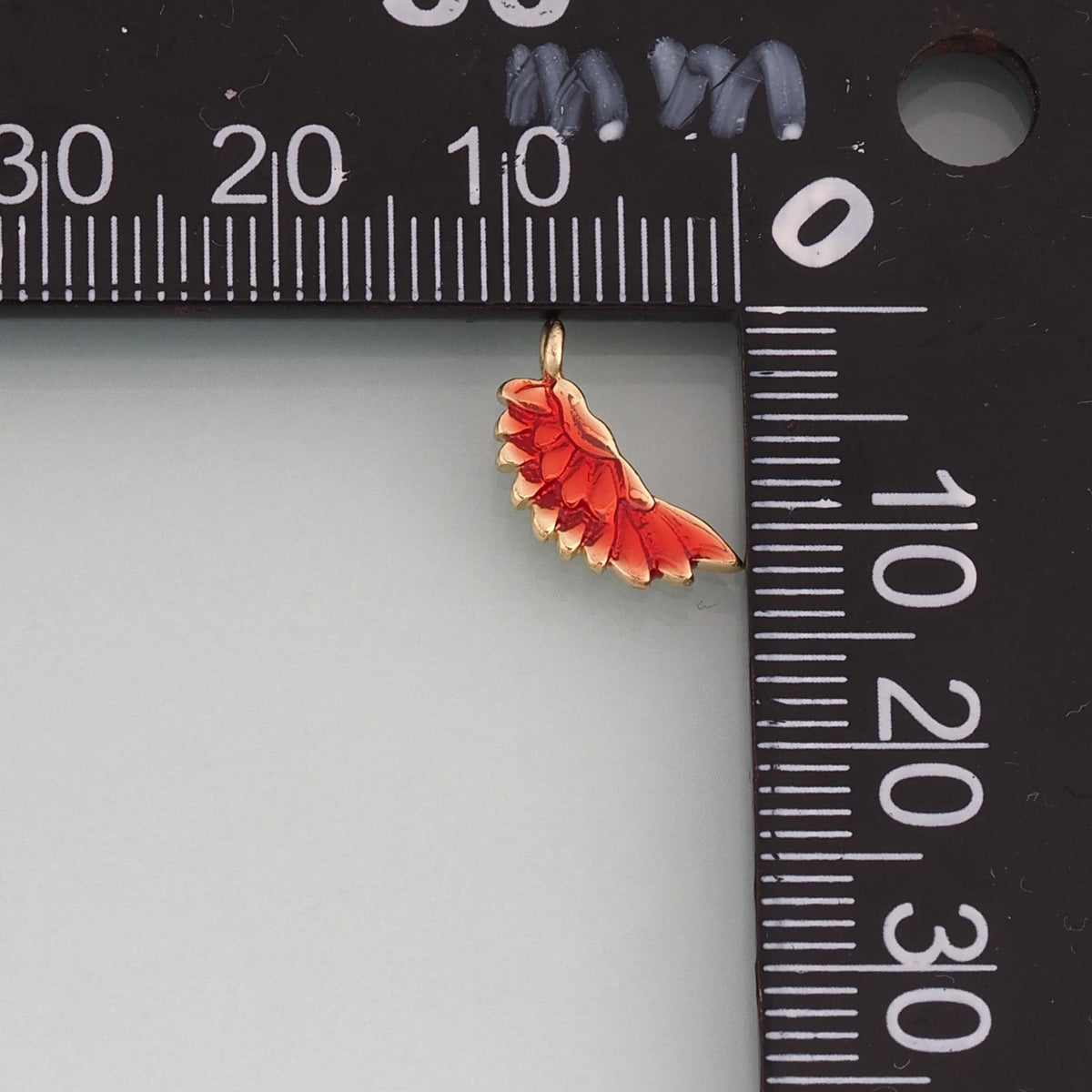 18K Gold Filled Enamel Wing Pendant,Minimalist Charm Bracelet Necklace for DIY Jewelry Making Supply