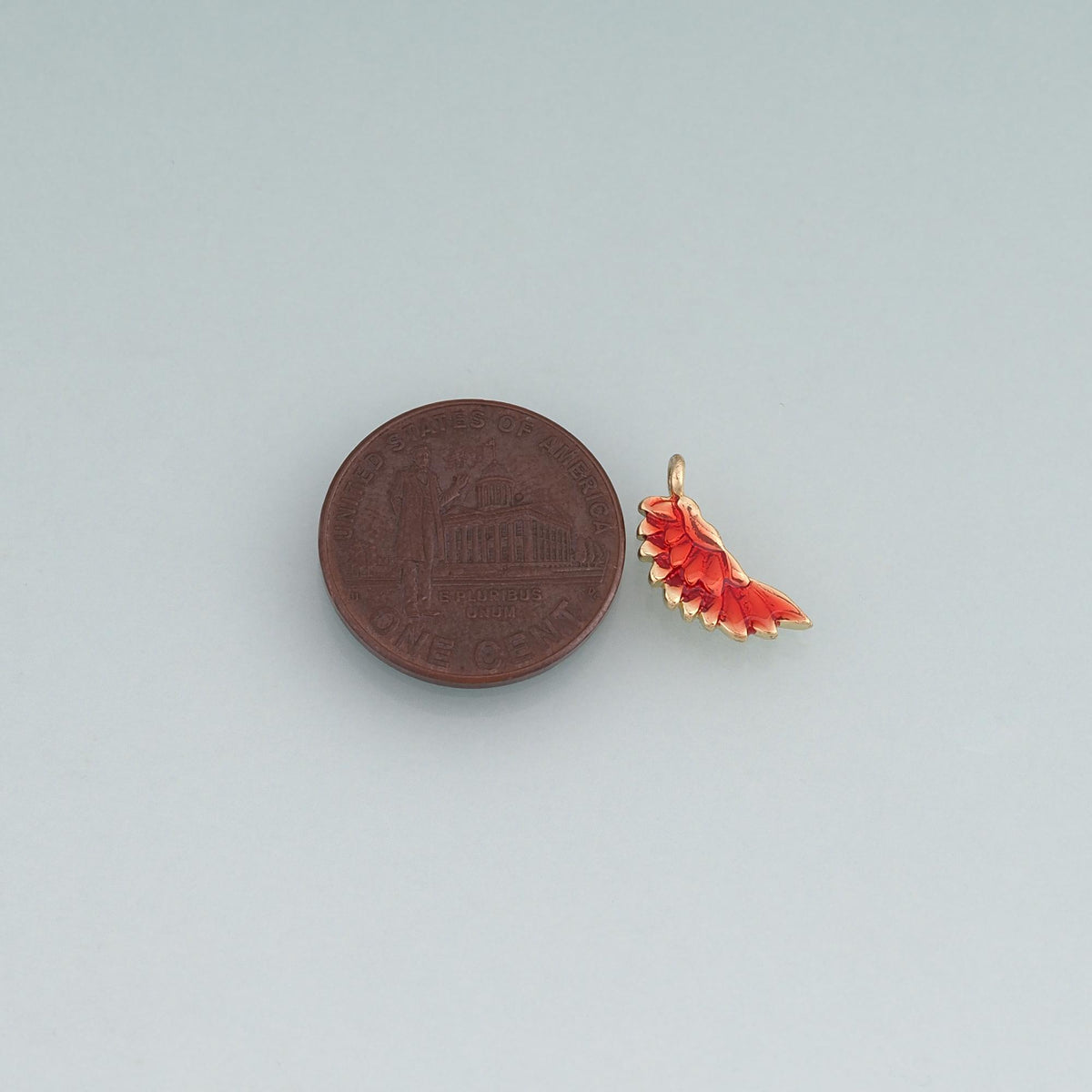 18K Gold Filled Enamel Wing Pendant,Minimalist Charm Bracelet Necklace for DIY Jewelry Making Supply