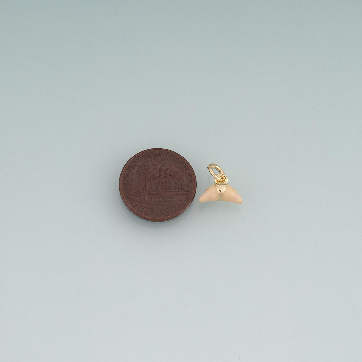 18K Gold Filled Enamel Croissant Pendant,Minimalist Charm Bracelet Necklace for DIY Jewelry Making Supply