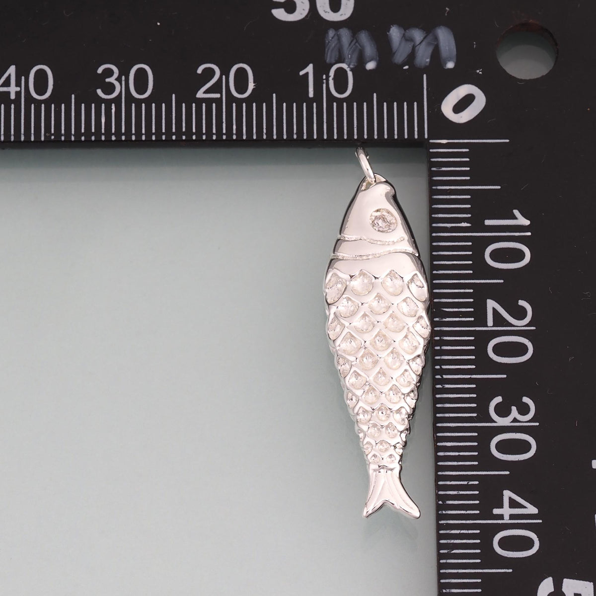 925 Sterling silver Filled Fish Pendant,Minimalist Charm Bracelet Necklace for DIY Jewelry Making Supply