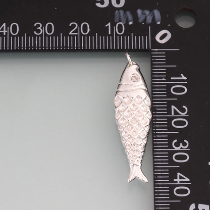 925 Sterling silver Filled Fish Pendant,Minimalist Charm Bracelet Necklace for DIY Jewelry Making Supply