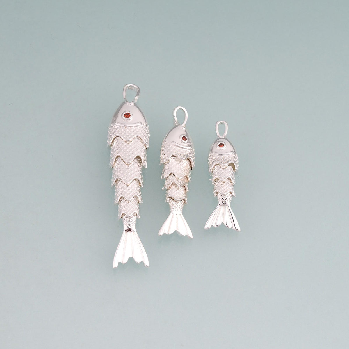 925 Sterling Silver Fish Charm Pendant for Jewelry Making
