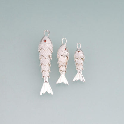 925 Sterling Silver Fish Charm Pendant for Jewelry Making