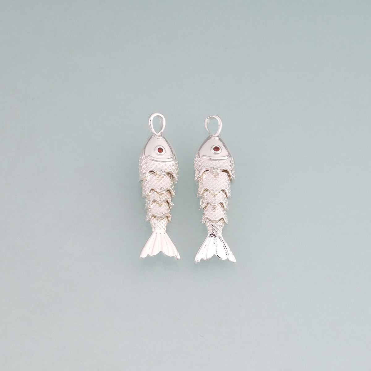 925 Sterling Silver Fish Charm Pendant for Jewelry Making