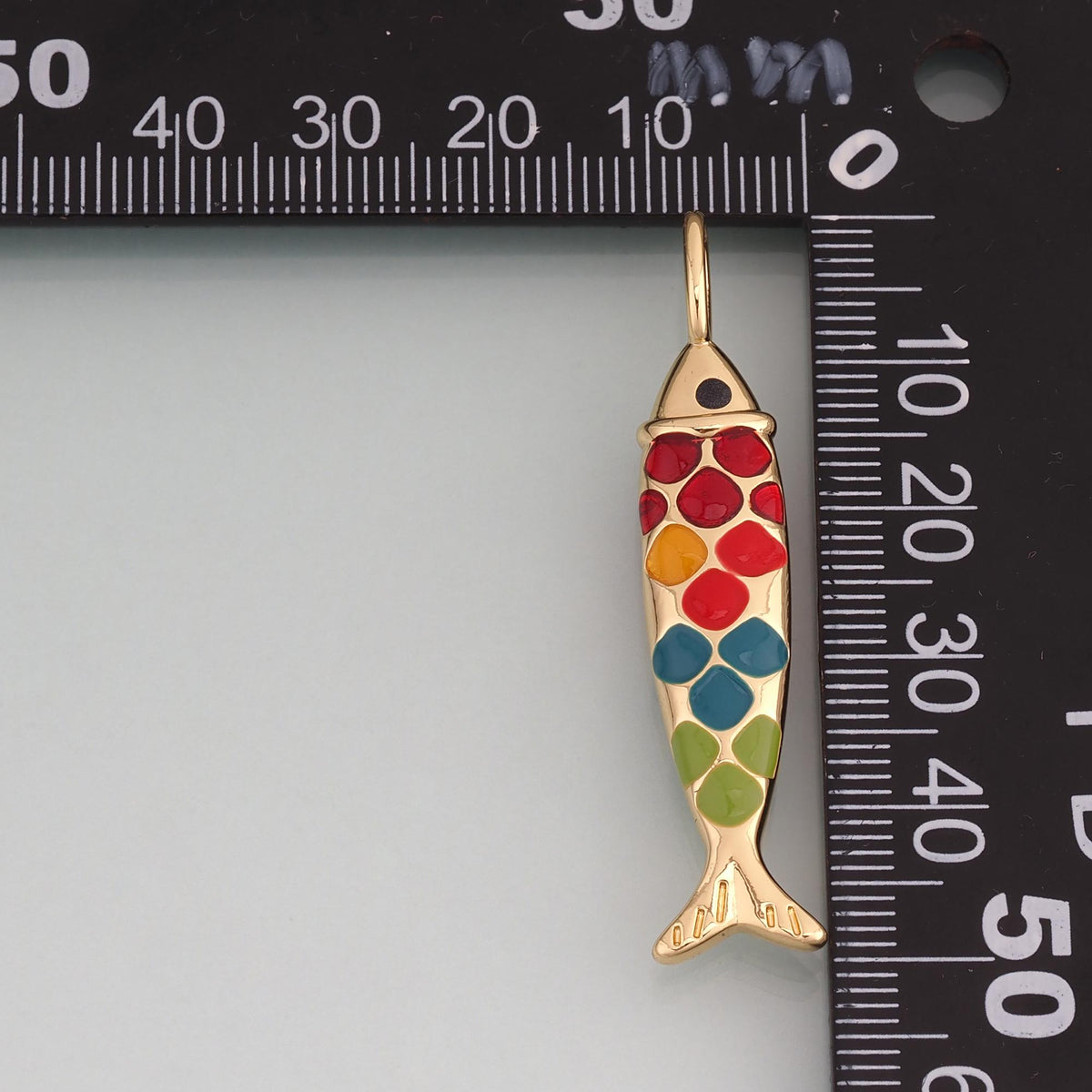 18K Gold Filled Enamel Koi Pendant,Lucky Charm Bracelet Necklace for DIY Jewelry Making Supply