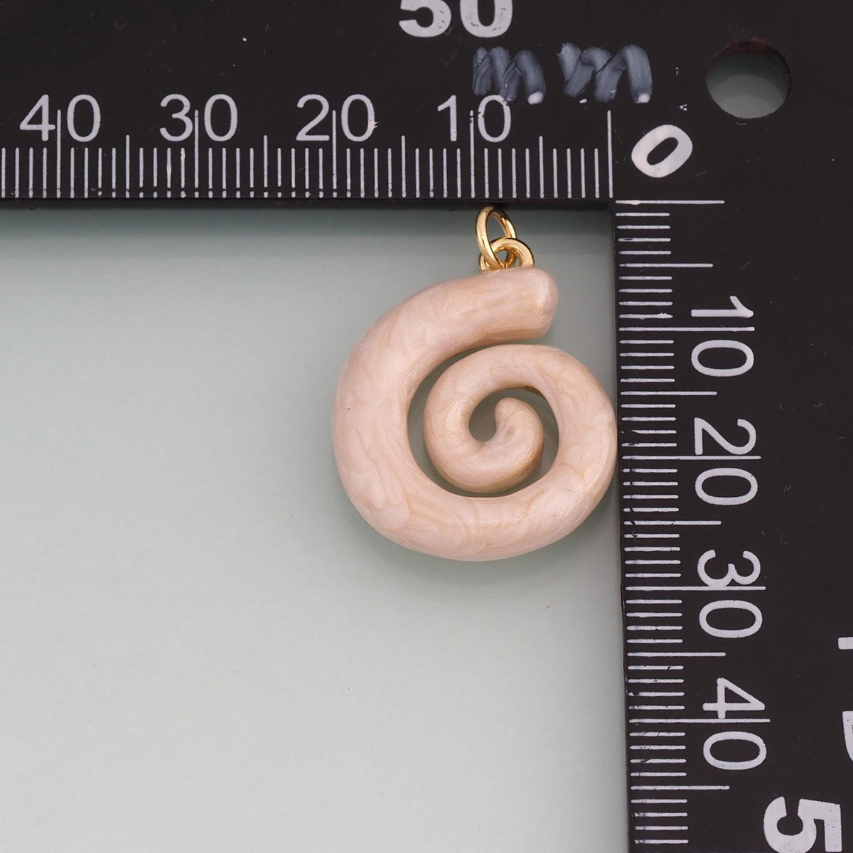 18K Gold Filled Enamel Spiral Shell Pendant,Ocean Boho Charm Bracelet Necklace for DIY Jewelry Making Supply