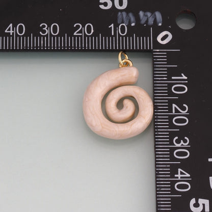 18K Gold Filled Enamel Spiral Shell Pendant,Ocean Boho Charm Bracelet Necklace for DIY Jewelry Making Supply