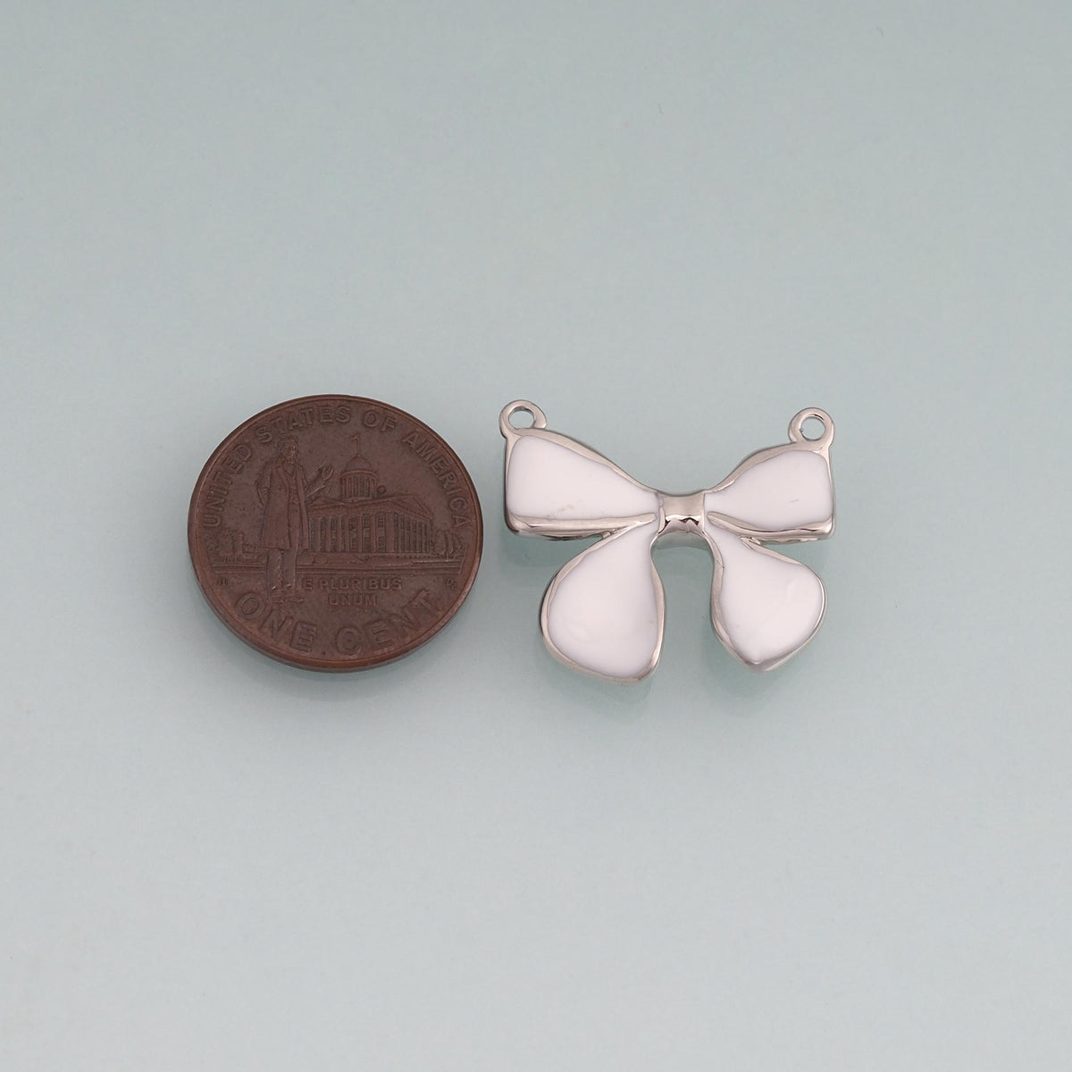18K Gold Filled Enamel Bow Connector for Jewelry Making