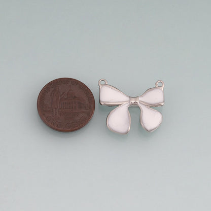 18K Gold Filled Enamel Bow Connector for Jewelry Making