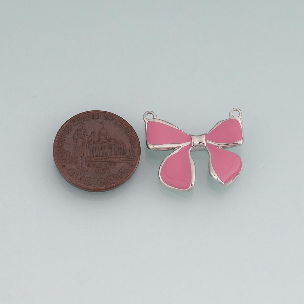 18K Gold Filled Enamel Bow Connector,Bow Connector Charm Bracelet Necklace for DIY Jewelry Making Supply