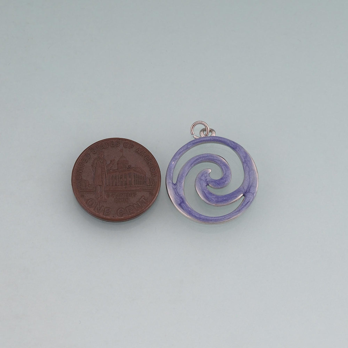 18K Gold Filled Enamel Spiral Pendant,Swirl Circle Charm Bracelet Necklace for DIY Jewelry Making Supply