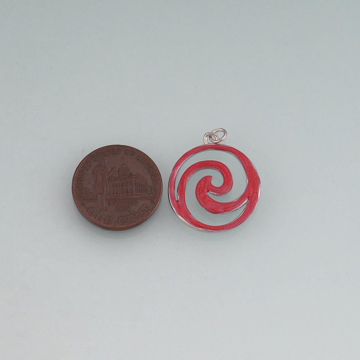 18K Gold Filled Enamel Spiral Pendant,Swirl Circle Charm Bracelet Necklace for DIY Jewelry Making Supply