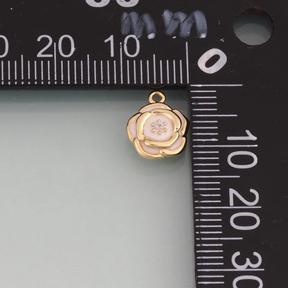 18K Gold Filled Enamel Charm Pendant for Jewelry Making