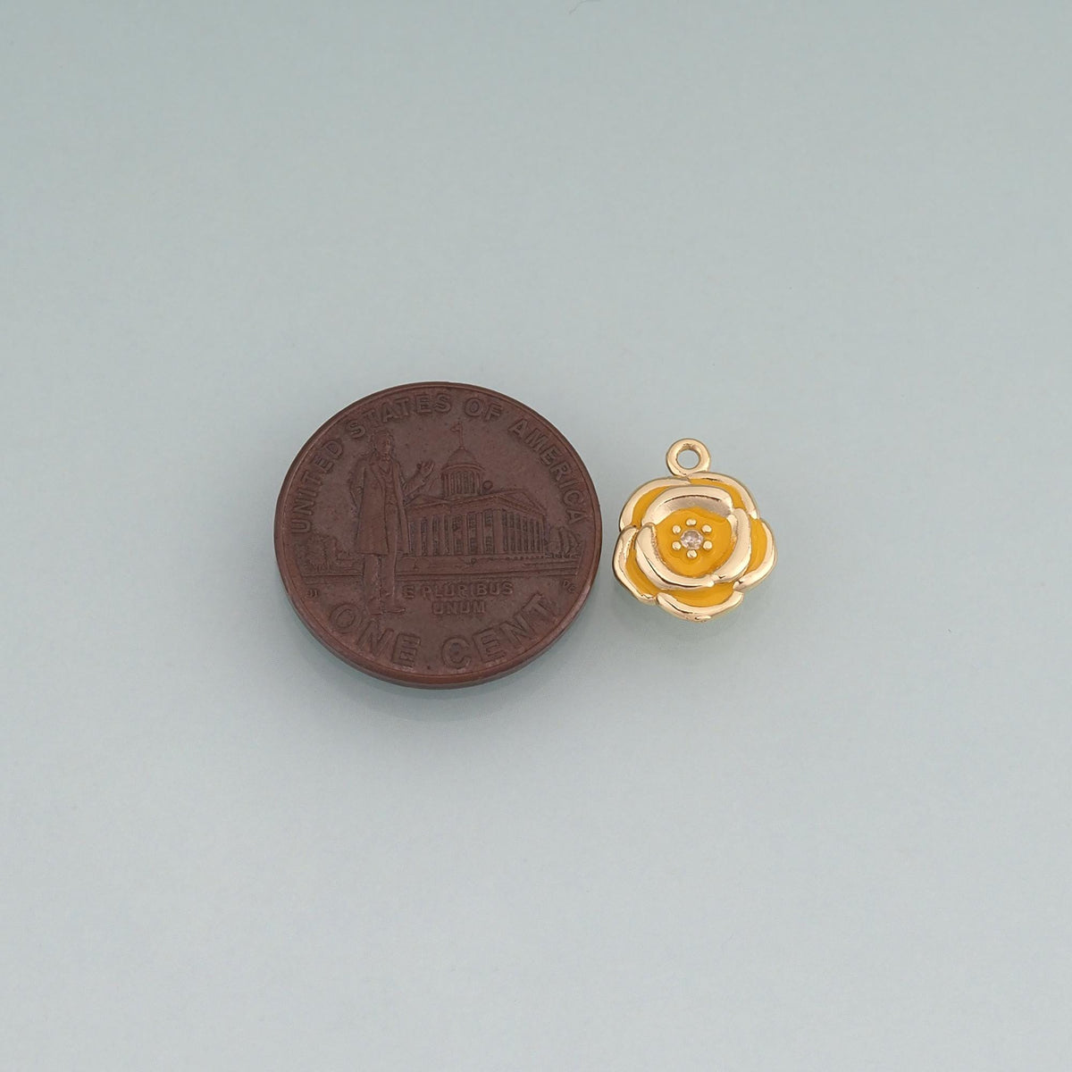18K Gold Filled Enamel Charm Pendant for Jewelry Making