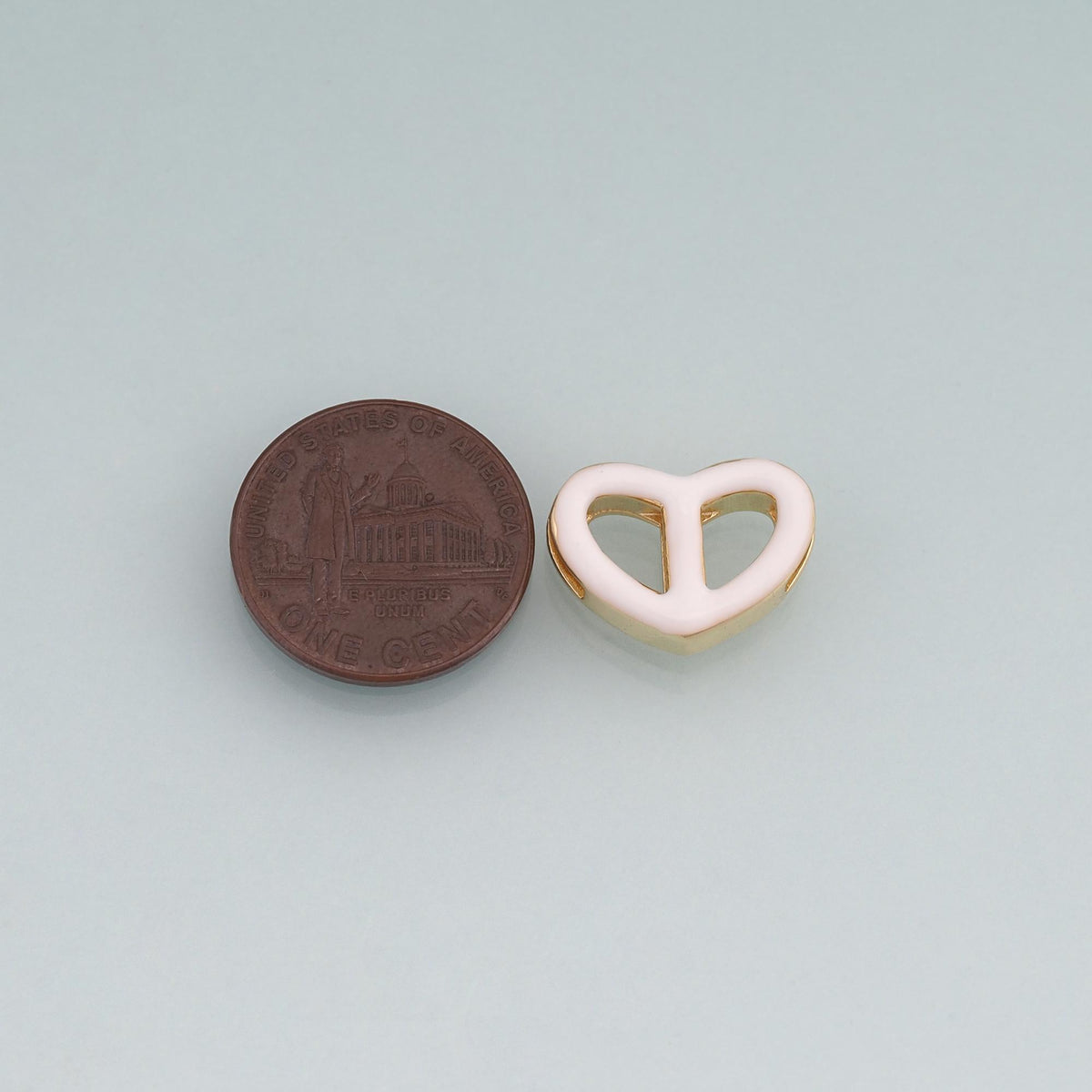 18K Gold Filled Enamel Heart Connector ,Minimalist Connector Charm Bracelet Necklace for DIY Jewelry Making Supply