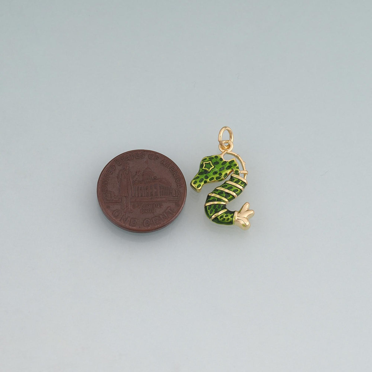 18K Gold Filled Enamel Seahorse Pendant,Sea Life Charm Bracelet Necklace for DIY Jewelry Making Supply