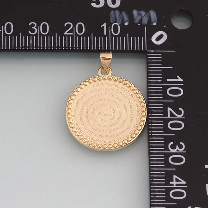 18K Gold Filled Bible Medal Pendant,Bible Verses Charm Bracelet Necklace for DIY Jewelry Making Supply