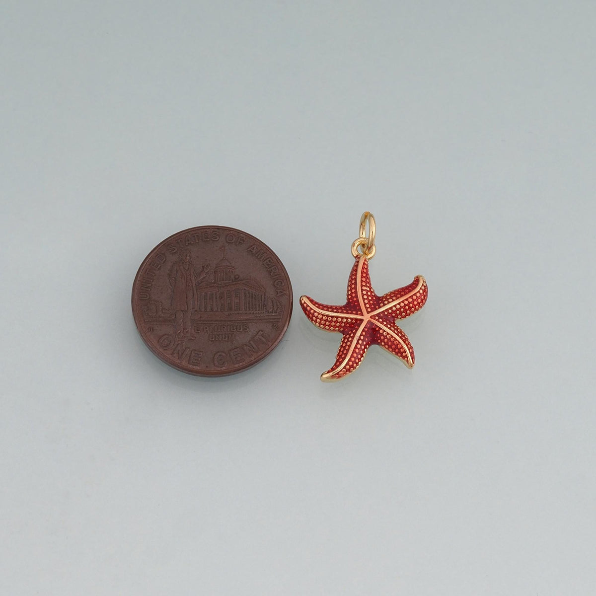 18K Gold Filled Enamel Starfish Pendant,Sea Life Charm Bracelet Necklace for DIY Jewelry Making Supply