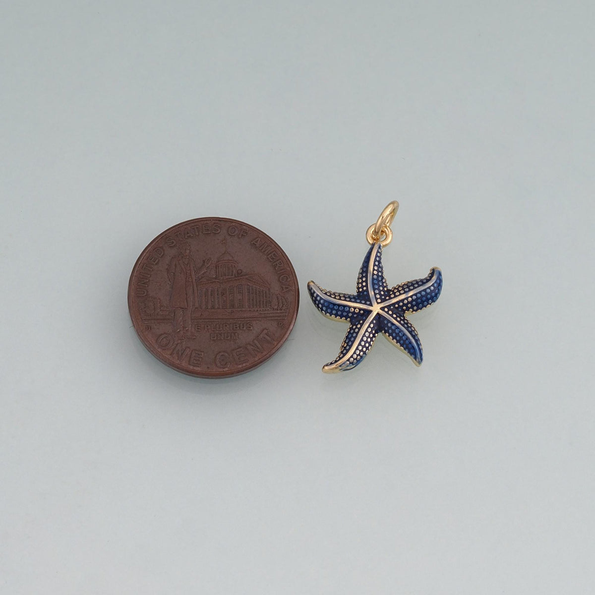 18K Gold Filled Enamel Starfish Pendant,Sea Life Charm Bracelet Necklace for DIY Jewelry Making Supply