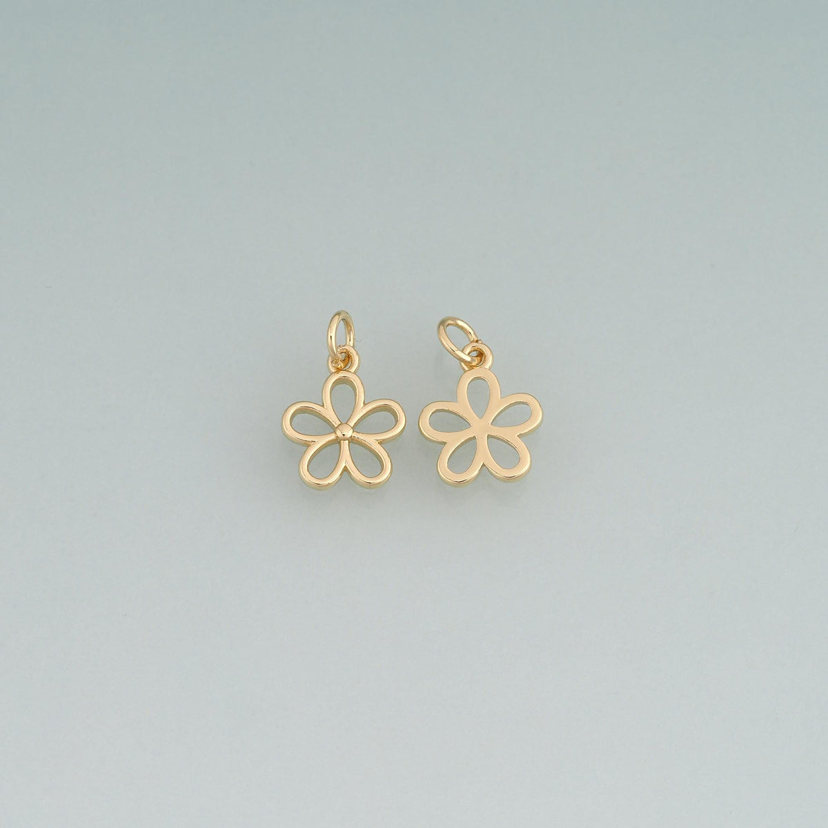 18K Gold Filled Flower Pendant,Minimalist Charm Bracelet Necklace for DIY Jewelry Making Supply