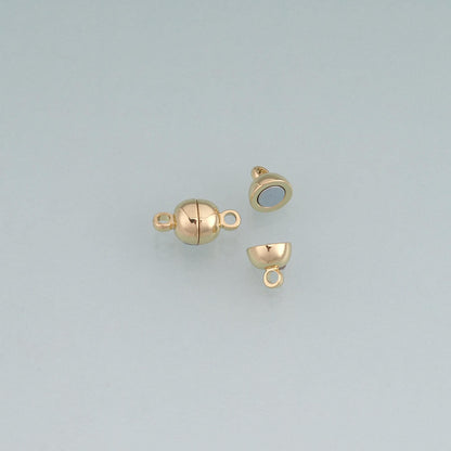 18K Gold Filled Magnetic Round Connector,Minimalist Connector Charm Bracelet Necklace for DIY Jewelry Making Supply