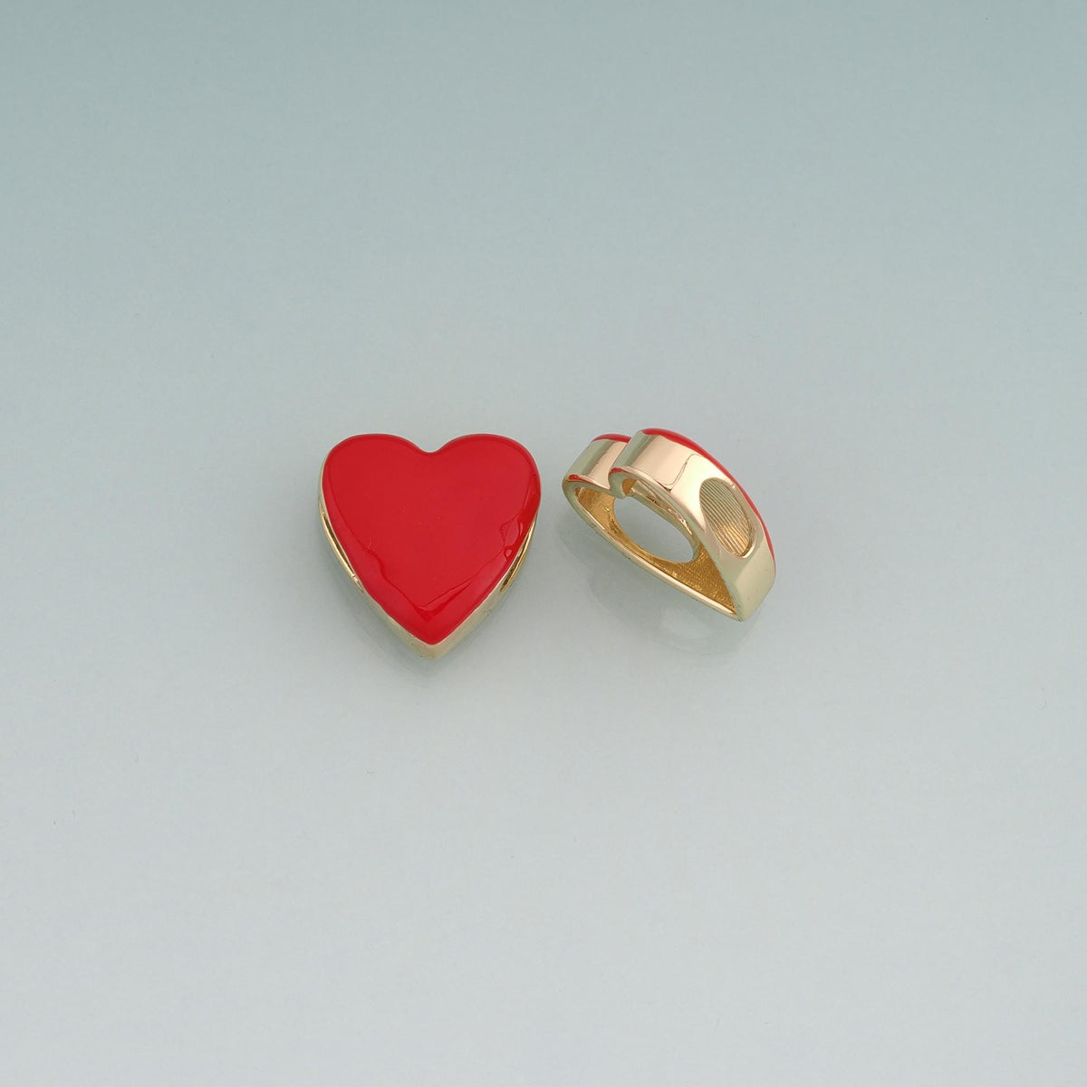 18K Gold Filled Enamel Heart Beads,Heart Beads Charm Bracelet Necklace for DIY Jewelry Making Supply