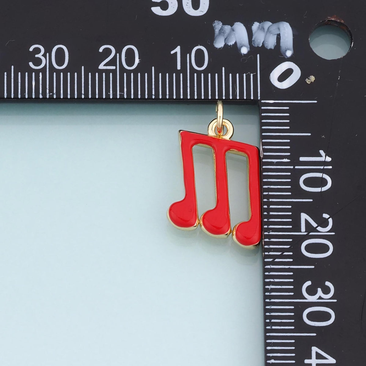 18K Gold Filled Enamel Note Pendant,Musical Score Bracelet Necklace for DIY Jewelry Making Supply