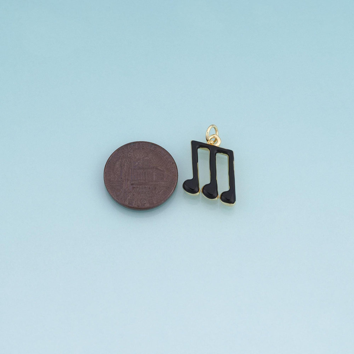 18K Gold Filled Enamel Note Pendant,Musical Score Bracelet Necklace for DIY Jewelry Making Supply